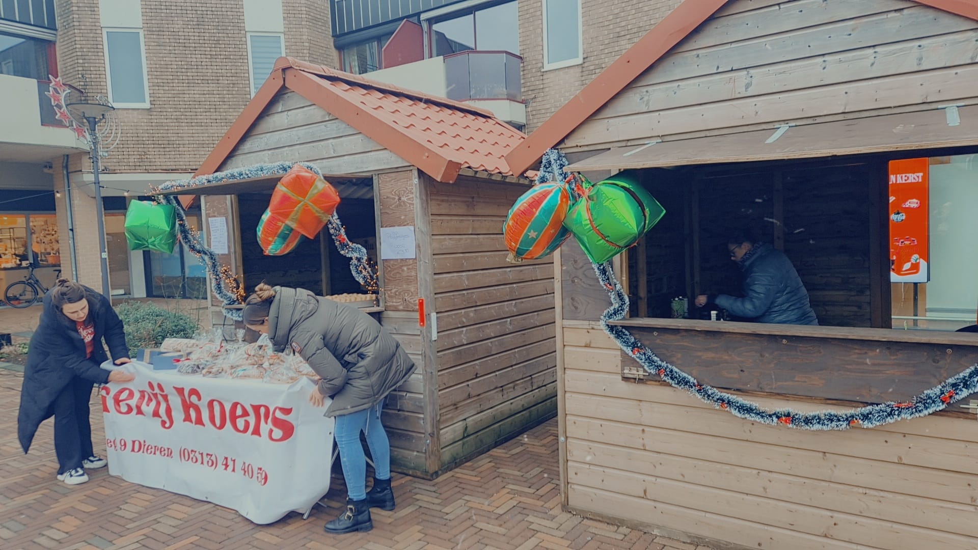 Winter op het Callunaplein: markthuisjes te huur